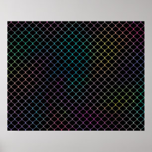 Elegantes modernes farbenfrohes Zaunkettenmuster Poster