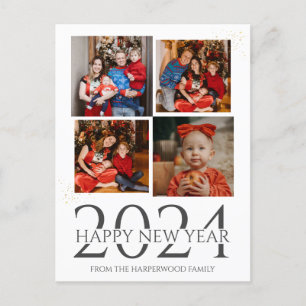 Elegantes, modernes Feuerwerk glücklich Neues Jahr Feiertagspostkarte