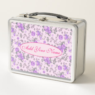 Elegantes modernes florales Design - Text einfügen Metall Brotdose
