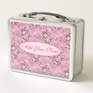 Elegantes modernes florales Design - Text einfügen Metall Brotdose