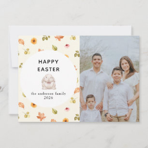 Elegantes modernes florales Frohe Ostern Familien Feiertagskarte