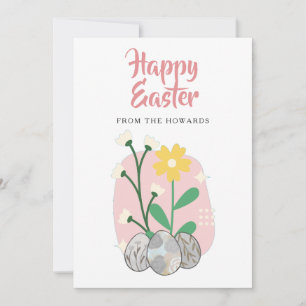 Elegantes modernes florales Ostern Frohe Ostern Feiertagskarte