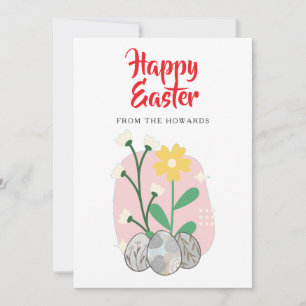 Elegantes modernes florales Ostern Frohe Ostern Feiertagskarte