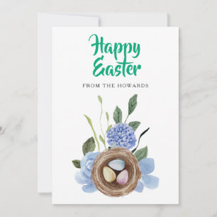 Elegantes modernes florales Ostern Frohe Ostern Feiertagskarte