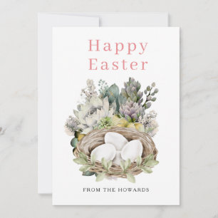 Elegantes modernes florales Ostern Frohe Ostern Feiertagskarte