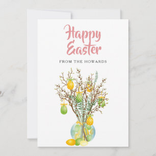Elegantes modernes florales Ostern Frohe Ostern Feiertagskarte
