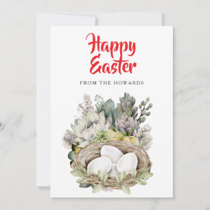 Elegantes modernes florales Ostern Frohe Ostern Feiertagskarte