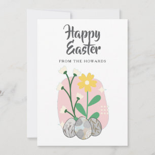 Elegantes modernes florales Ostern Frohe Ostern Feiertagskarte