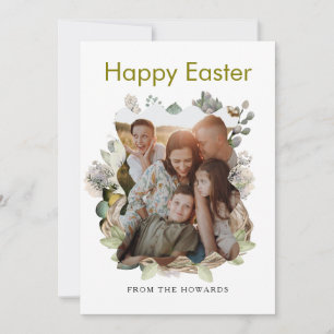 Elegantes modernes florales Ostern Frohe Ostern Feiertagskarte