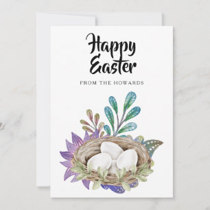 Elegantes modernes florales Ostern Frohe Ostern Feiertagskarte