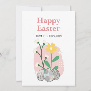 Elegantes modernes florales Ostern Frohe Ostern Feiertagskarte