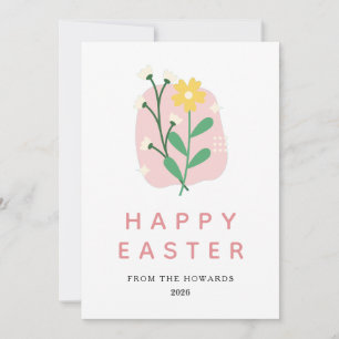 Elegantes modernes florales Ostern Frohe Ostern Feiertagskarte