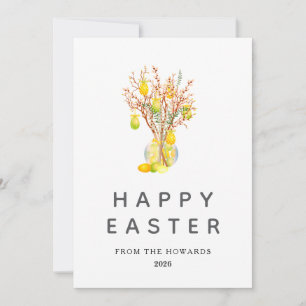 Elegantes modernes florales Ostern Frohe Ostern Feiertagskarte