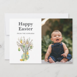 Elegantes modernes florales Ostern Frohe Ostern Feiertagskarte