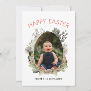Elegantes modernes florales Ostern Frohe Ostern Feiertagskarte
