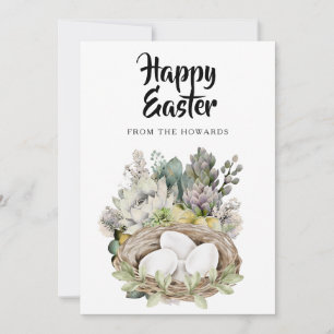 Elegantes modernes florales Ostern Frohe Ostern Feiertagskarte