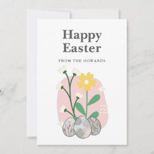Elegantes modernes florales Ostern Frohe Ostern Feiertagskarte