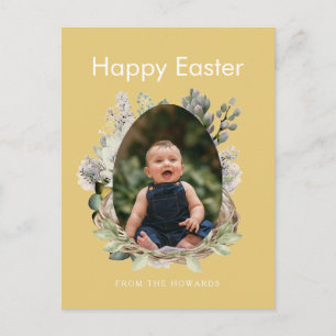 Elegantes modernes florales Ostern   Frohe Ostern  Feiertagspostkarte