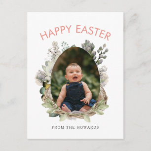 Elegantes modernes florales Ostern   Frohe Ostern  Feiertagspostkarte