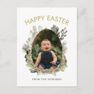 Elegantes modernes florales Ostern Frohe Ostern Feiertagspostkarte