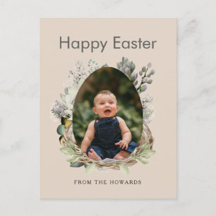 Elegantes modernes florales Ostern Frohe Ostern Feiertagspostkarte