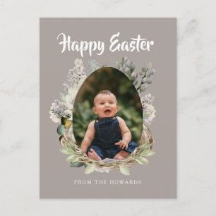 Elegantes modernes florales Ostern Frohe Ostern Feiertagspostkarte