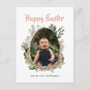 Elegantes modernes florales Ostern   Frohe Ostern  Feiertagspostkarte