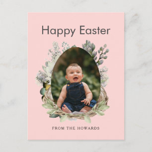 Elegantes modernes florales Ostern Frohe Ostern Feiertagspostkarte