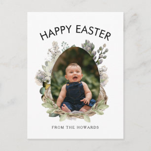 Elegantes modernes florales Ostern Frohe Ostern Feiertagspostkarte