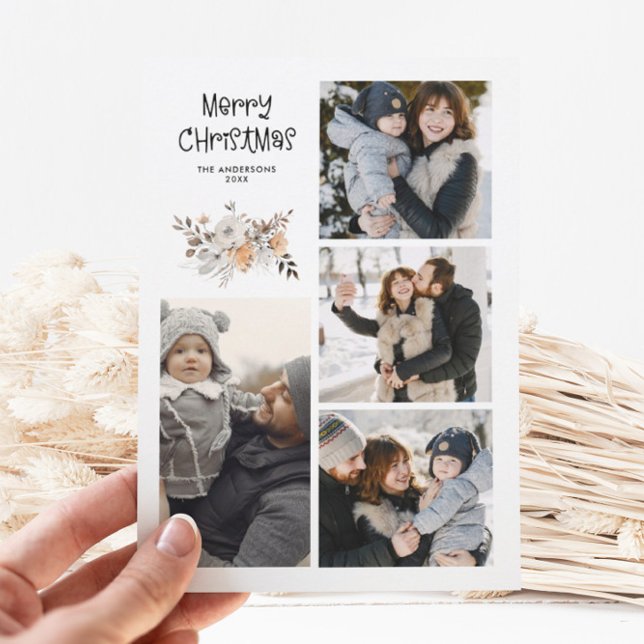 Elegantes modernes Foto Botanisches Wasser Feiertagskarte (Von Creator hochgeladen)