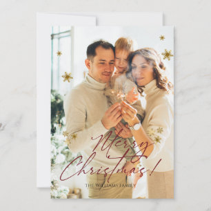 Elegantes modernes Foto Frohe Weihnachten Einladung