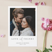 Elegantes modernes Foto Hochzeit Danke Magnet