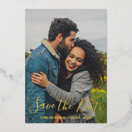 Elegantes modernes Foto Hochzeit rettet das Datum Folieneinladung