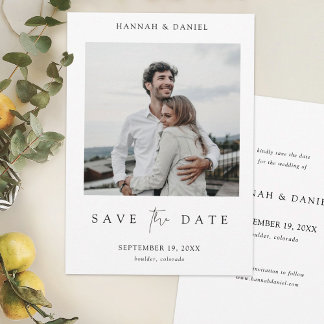 Elegantes modernes Foto Hochzeit Speichern Sie die Save The Date