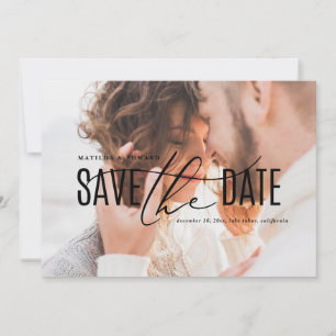Elegantes modernes Foto in Schwarz und Gold Save t The Date