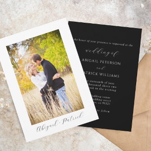 Elegantes Modernes Foto Klassische Hochzeit Einladung