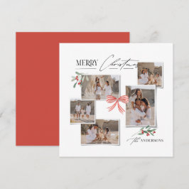 Elegantes, modernes Foto mit rotem Bug Feiertagskarte