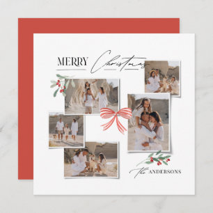 Elegantes, modernes Foto mit rotem Bug Feiertagskarte