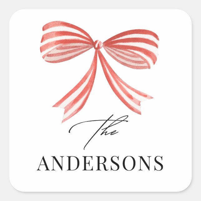 Elegantes, modernes Foto mit rotem Bug Quadratischer Aufkleber (Vorderseite)