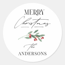 Elegantes, modernes Foto mit rotem Bug Runder Aufkleber