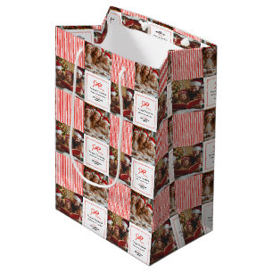 Elegantes modernes Foto mit rotem Bug Weihnachten Mittlere Geschenktüte