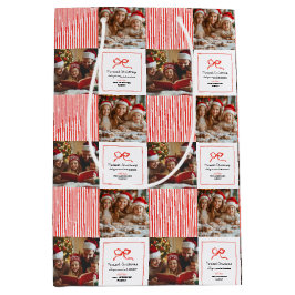 Elegantes modernes Foto mit rotem Bug Weihnachten Mittlere Geschenktüte