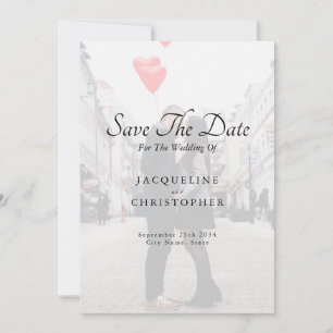 Elegantes modernes Foto Save the Date Hochzeitskar Einladung
