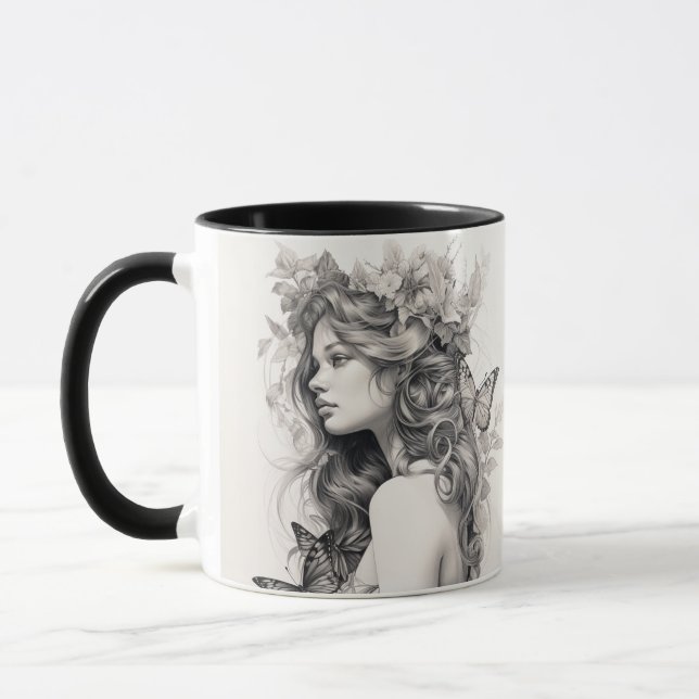 Elegantes, modernes Foto und Personalisiert Tasse (Links)