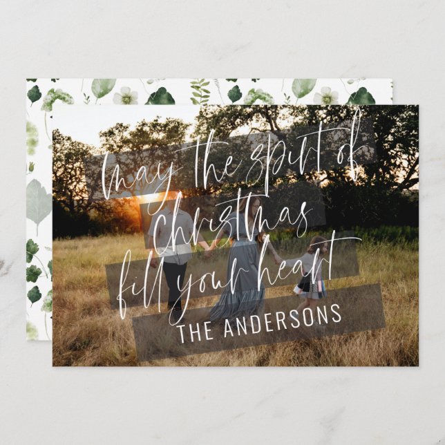Elegantes, modernes Foto Weihnachtslieder Ankündigung (Vorne/Hinten)