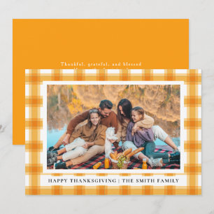 Elegantes modernes Foto zum Erntedankfest Herbst Feiertagskarte