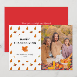 Elegantes modernes Foto zum Erntedankfest Herbst Feiertagskarte