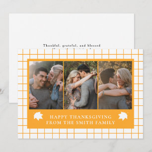Elegantes modernes frohes Erntedankfest Herbst 3 F Feiertagskarte