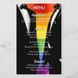 Elegantes, modernes Gay Men Rainbow Wedding Menu