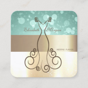 Elegantes modernes Glamour, Imitate Gold, Bokeh, K Quadratische Visitenkarte